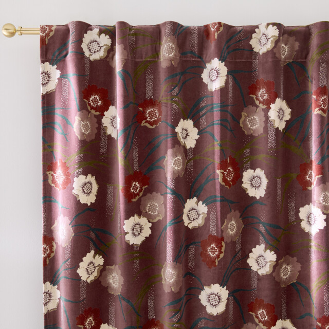 Mowan Curtain in Velour Print with Hidden Tabs - image 1
