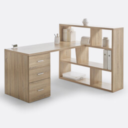 Fénon Reversible Desk with Bookcase