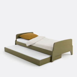 Adil Vintage Retro Style Trundle Bed, Single - thumbnail 3