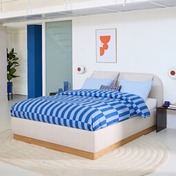 Tabaka Blue 50% Recycled Cotton Duvet Cover - thumbnail 2