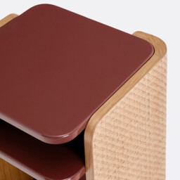 Talma Cane Bedside Table with Double Lacquered Shelving - thumbnail 4