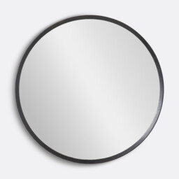 Orion Round Mirror in Solid Black Oak, Ø100cm - thumbnail 1