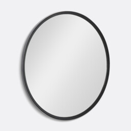 Orion Round Mirror in Solid Black Oak, Ø100cm - thumbnail 3