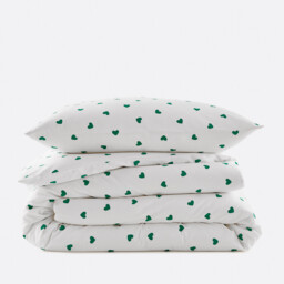 Scacco Green Child's Duvet Cover Set in 50% Recycled Cotton with Square Pillowcase - thumbnail 3