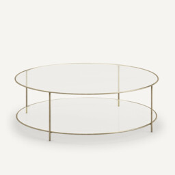 Sybil Tempered Glass Round Coffee Table - thumbnail 1