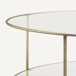 Sybil Tempered Glass Round Coffee Table - thumbnail 2