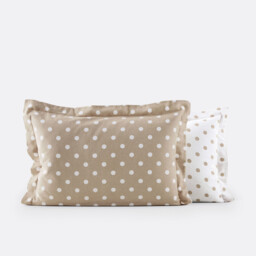 Clarisse Polka Dot Brushed Cotton Pillowcase - thumbnail 3