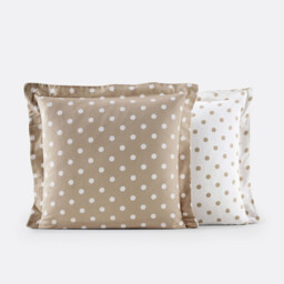 Clarisse Polka Dot Brushed Cotton Pillowcase - thumbnail 2