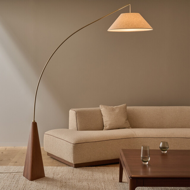 Nestwood Walnut-Stained Solid Oak Floor Lamp - image 1