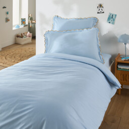 Scenario Plain Washed Cotton Scalloped Child's Pillowcase - thumbnail 2