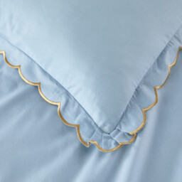 Scenario Plain Washed Cotton Scalloped Child's Pillowcase - thumbnail 4