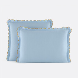 Scenario Plain Washed Cotton Scalloped Child's Pillowcase - thumbnail 1