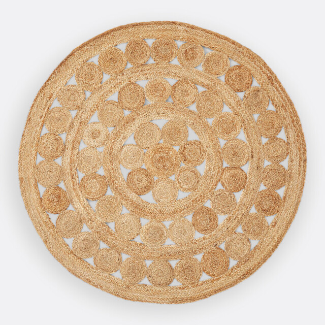 Aftas Border Round Jute Rug - image 1