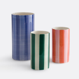 Jaoma Striped Ceramic Vase Height 25cm - thumbnail 4