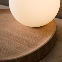 Hannasta Oak & Opaline Globe Table Lamp - thumbnail 4