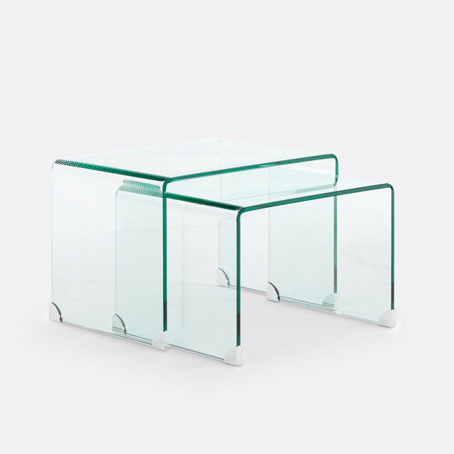 Joan Nesting Tables in Tempered Glass - image 1