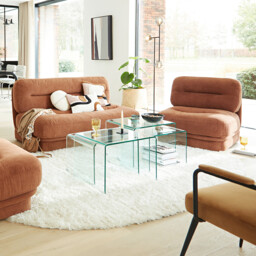 Joan Nesting Tables in Tempered Glass - thumbnail 2