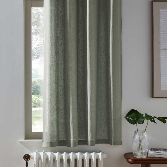 Onega Washed Linen Radiator Curtain with Hidden Fixings - image 1