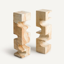 Set of 2 Dhania Travertine Bookends - thumbnail 1