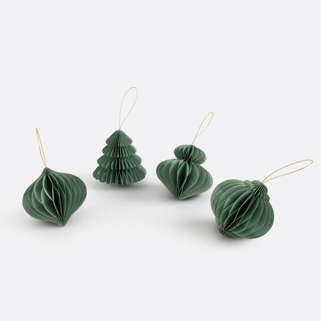 Caspar Set of 4 Paper Christmas Ornaments - image 1