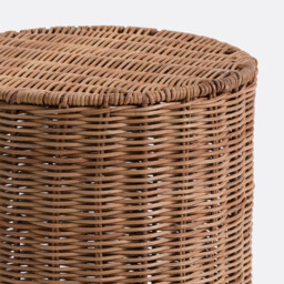 Set of 2 Farito Rattan Scalloped Edged Side Tables - thumbnail 4