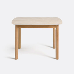 Saraune 4-Seater Dining Table in Travertine-Look Ceramic and Oak - thumbnail 3