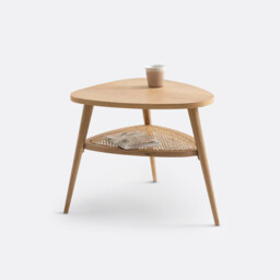 Buisseau Two-Tier Cane Bedside Table - thumbnail 1