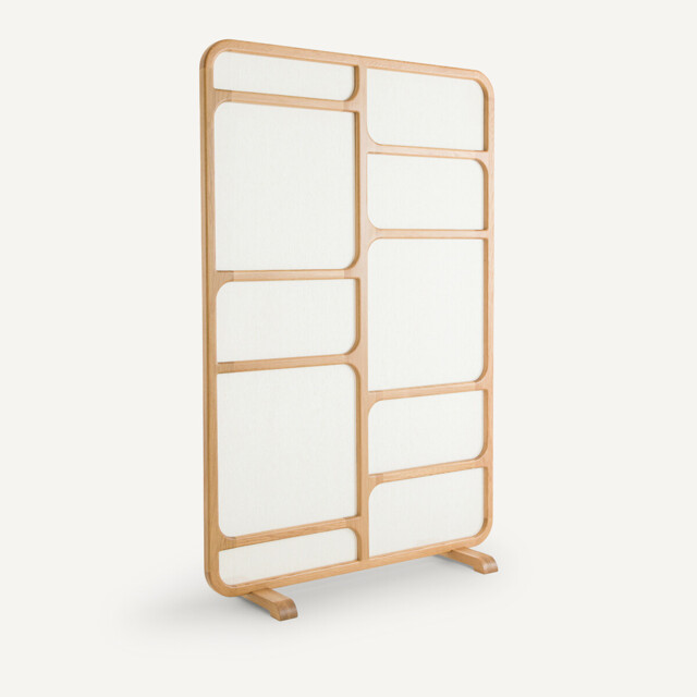 Cahya Solid Oak and Canvas Screen - image 1
