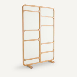Cahya Solid Oak and Canvas Screen - thumbnail 1
