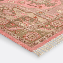 Floris Cotton Vintage Rug with Fringed Finish - thumbnail 3