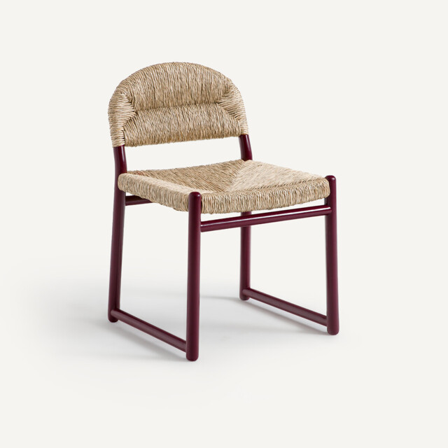 Lyla Chair in Lacquered Solid Oak and Straw - image 1