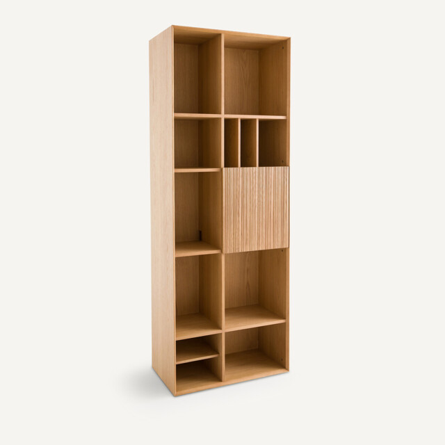 Mikube One Door Bookcase in Oak and Veneer - image 1
