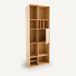 Mikube One Door Bookcase in Oak and Veneer - thumbnail 4