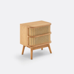 Laora Cane Bedside Table with 1 Drawer - thumbnail 1