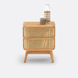 Laora Cane Bedside Table with 1 Drawer - thumbnail 3