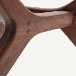 Marcielo Glass and Walnut Round Table Diameter 130 - thumbnail 4