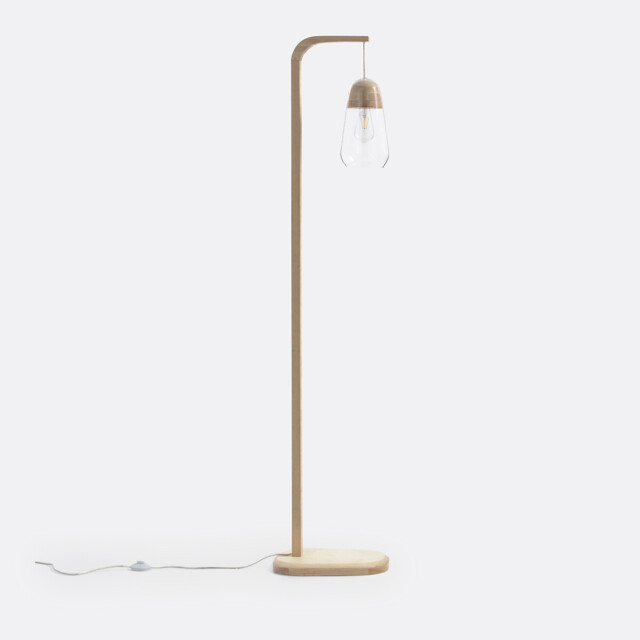 Nasoa Wood & Glass Floor Lamp - image 1