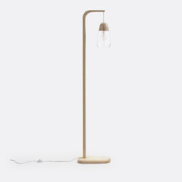 Nasoa Wood & Glass Floor Lamp - thumbnail 1