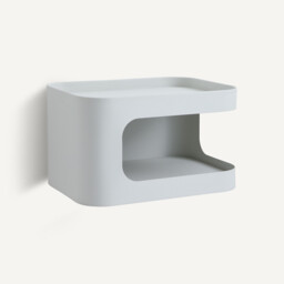 Sandoval Steel Wall-Mounted Bedside Table with 1 Compartment - thumbnail 1