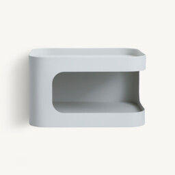 Sandoval Steel Wall-Mounted Bedside Table with 1 Compartment - thumbnail 2