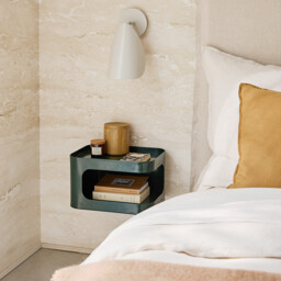 Sandoval Steel Wall-Mounted Bedside Table with 1 Compartment - thumbnail 2