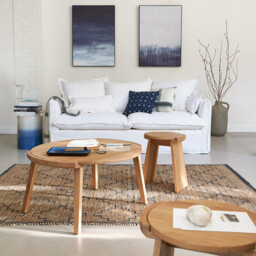 Tibet Solid Oak Stool / Side Table - thumbnail 2