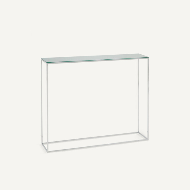 Mahaut Chrome-Plated Metal Mirrored Console Table - image 1
