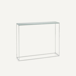 Mahaut Chrome-Plated Metal Mirrored Console Table - thumbnail 1