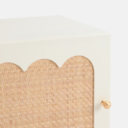 Ptilu Oak/Rattan 1-Door Bedside Table - thumbnail 3