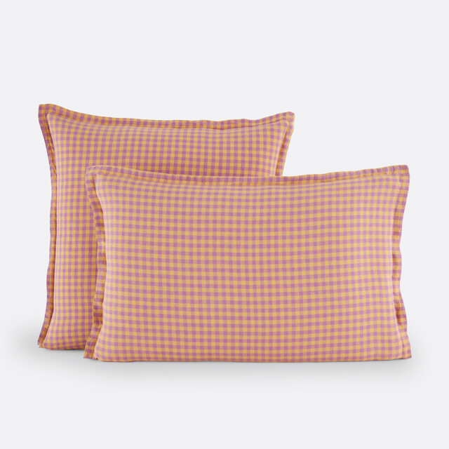 Acélie Lavender/Ochre Washed Linen Pillowcase - image 1
