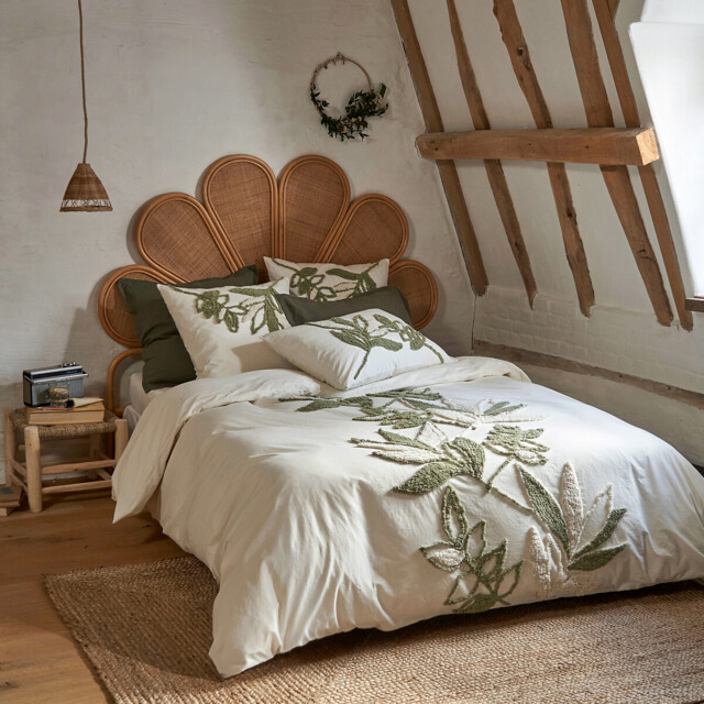 Piana Tufted Foliage 100% Cotton Duvet Cover