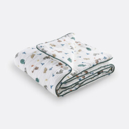 Dino Pop Cotton Muslin Baby Blanket - thumbnail 3