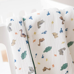 Dino Pop Cotton Muslin Baby Blanket - thumbnail 2