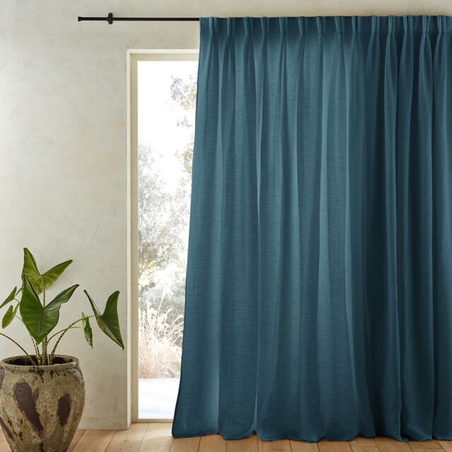 Cotton Lined Linen Curtain, Flemish Pleats, Colin - image 1
